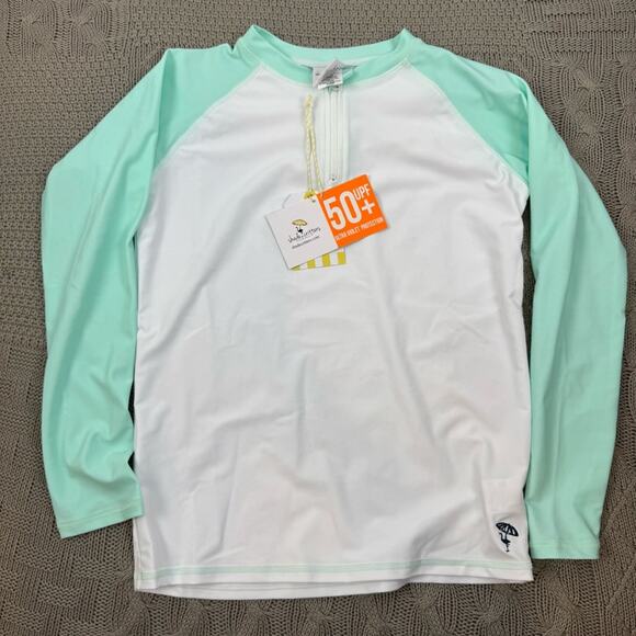 shade critters Other - Shade Critters Kids Swim Rashguard - White and Mint ~ 10